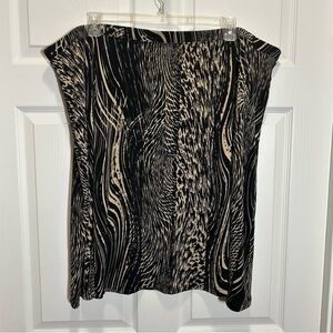Jaclyn Smith Black and Tan A-Line Skirt